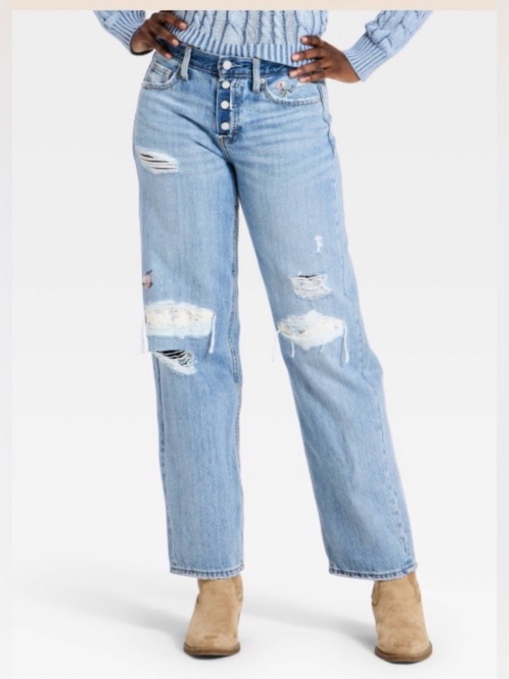 Women's Western Low-Rise Baggy Crafted Jeans - Universal Thread™ NWOT -  Sz 12